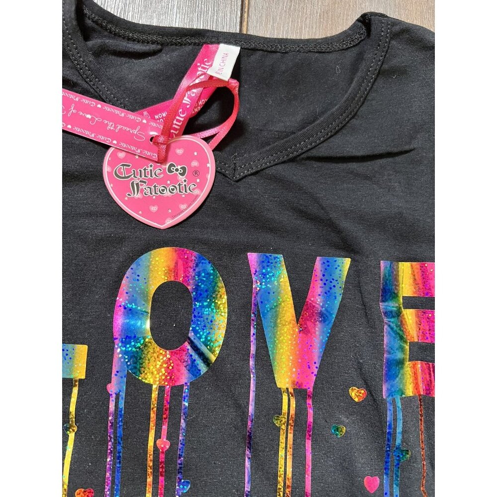 Cutie Patootie Rainbow Holographic Love Tee 7 - Picture 3 of 8